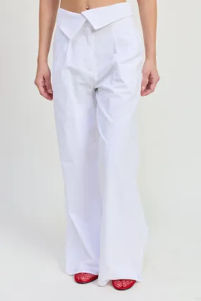 Linen Fold Over Pant