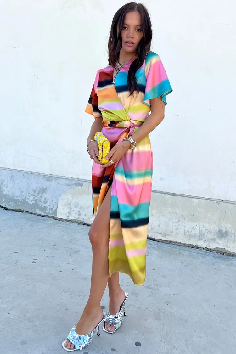 Lisbon Stripe Midaxi Wrap Dress