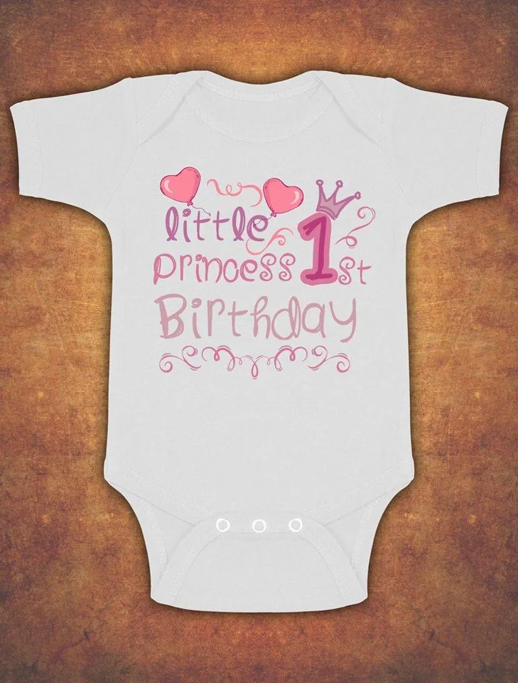 Little Princess First 1st Birthday Cute Baby Kids Present Grow Body Vest Girl