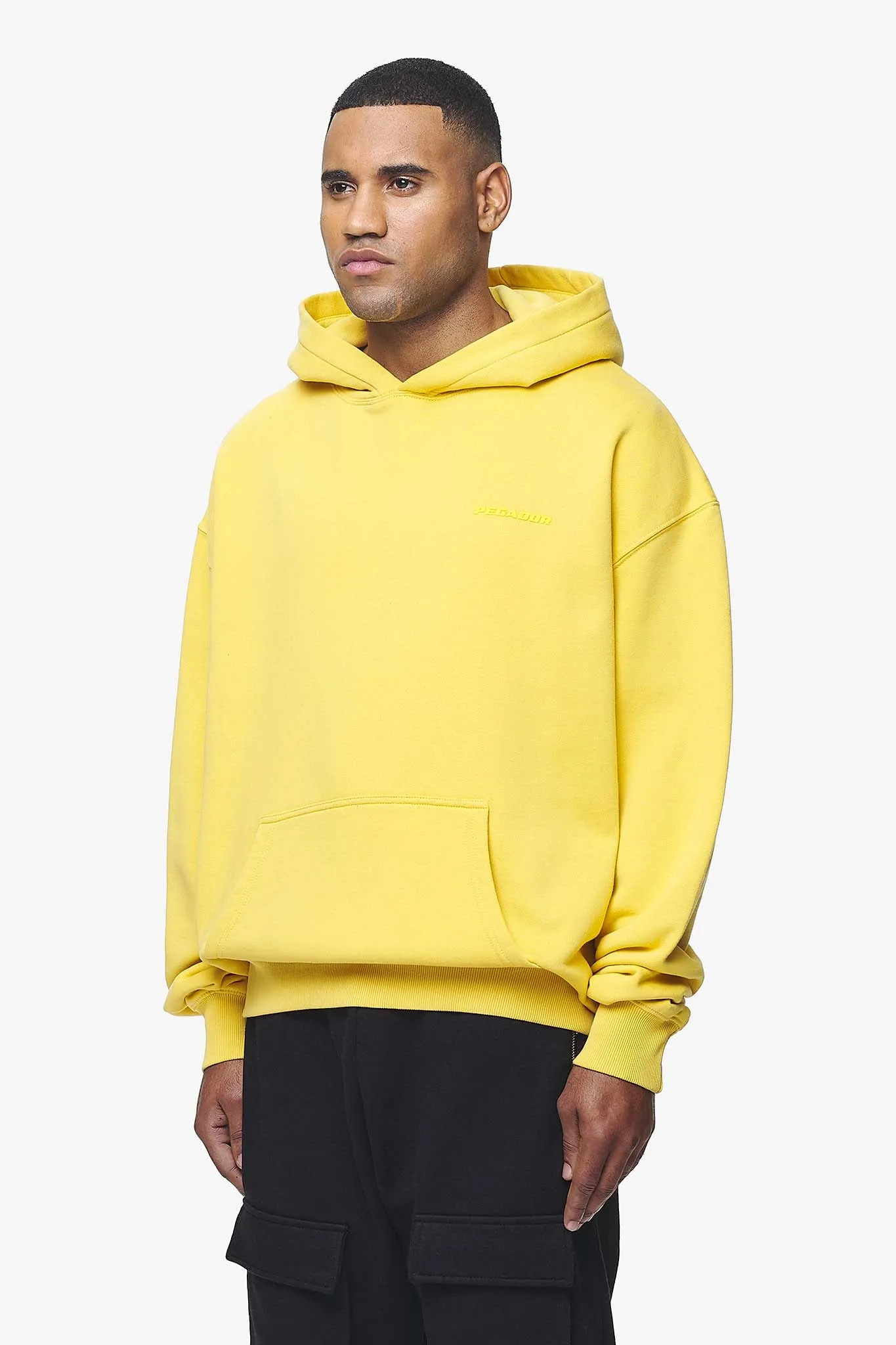 Logo Oversized Hoodie Vintage Washed Solar Yellow Gum