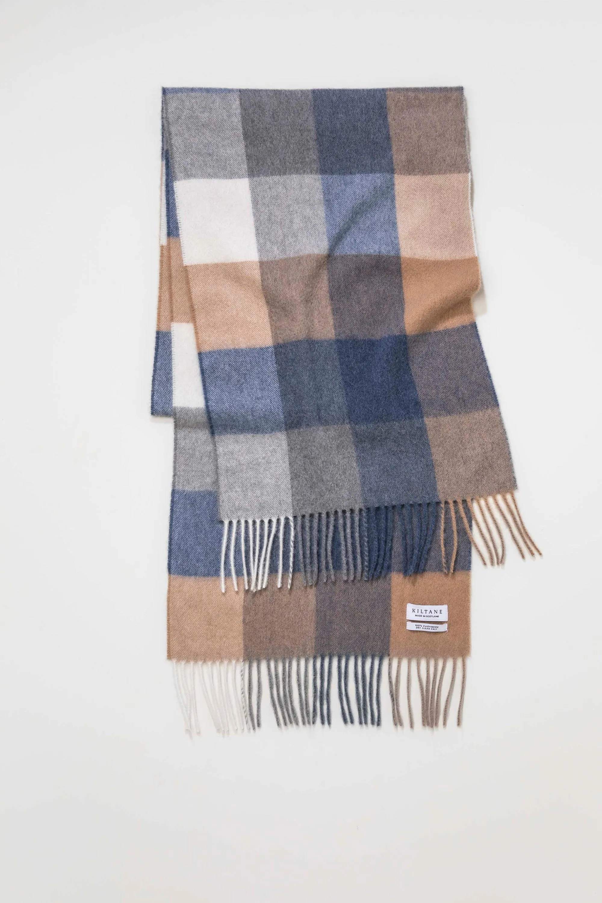 Made in Scotland 5 Square Wide Cashmere Scarf - Sandwood Armada