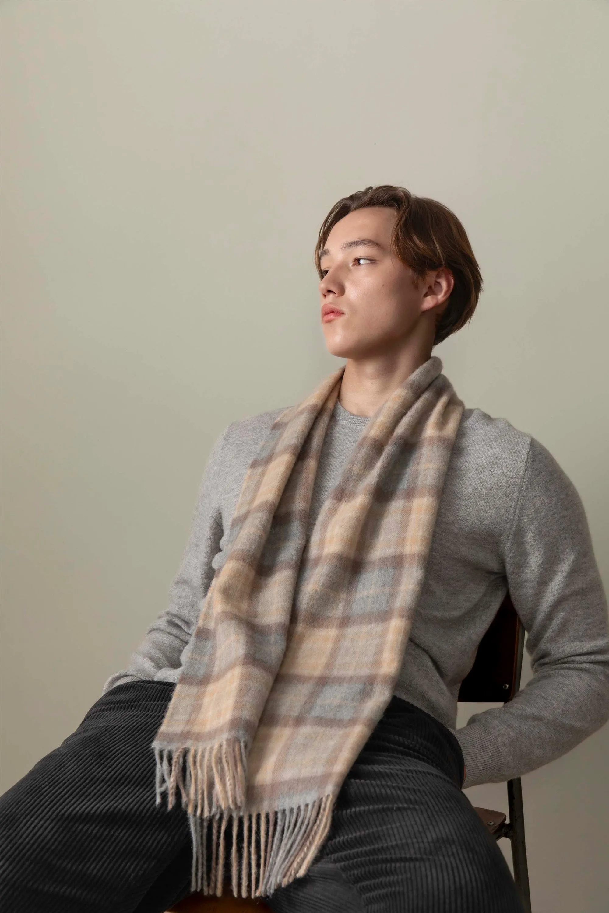 Made In Scotland Heritage Cashmere Scarf - Mackellar Natural