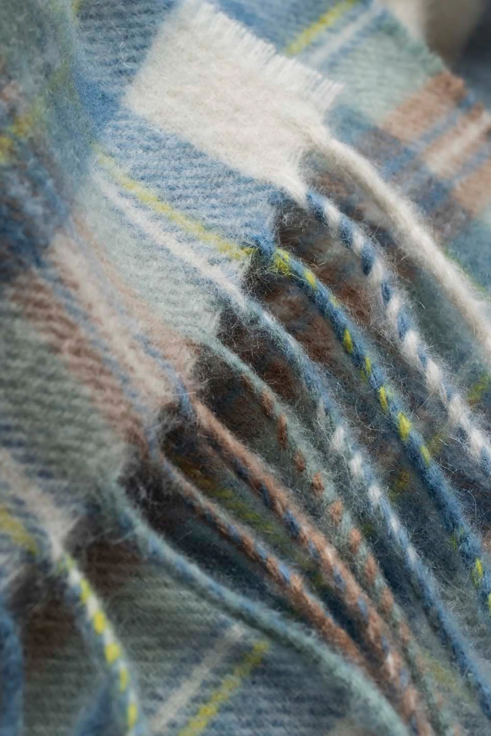 Made in Scotland Heritage Cashmere Scarf - Muted Blue Stewart