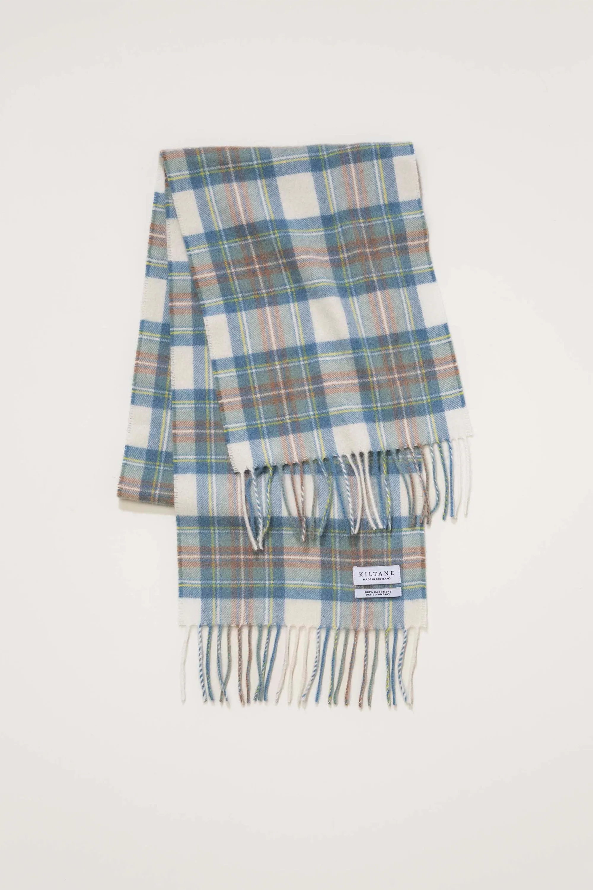 Made in Scotland Heritage Cashmere Scarf - Muted Blue Stewart