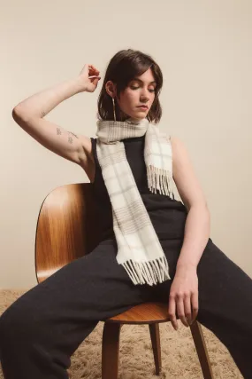 Made in Scotland Lambswool Scarf - Fingask Check Sandstone