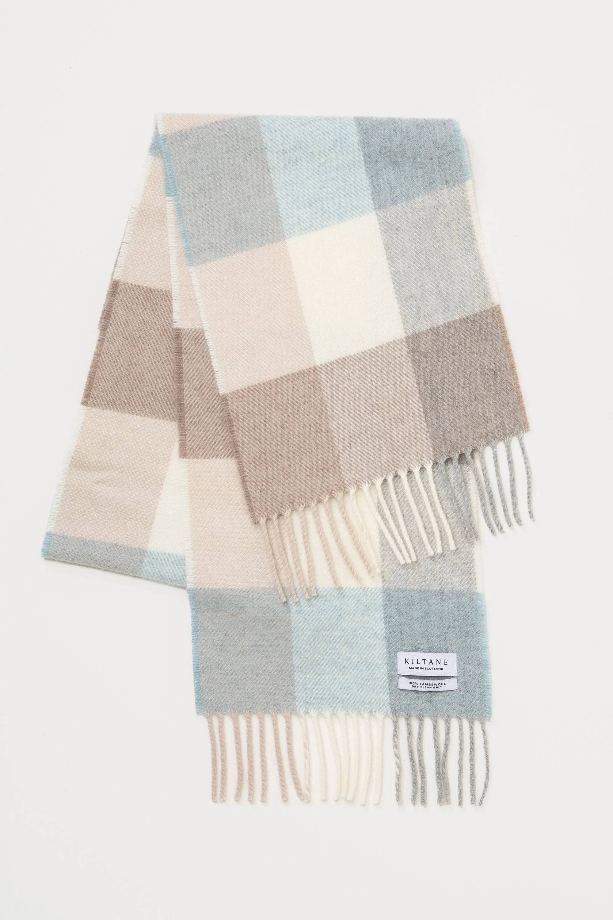 Made in Scotland Lambswool Scarf - Opal 3 Square Check