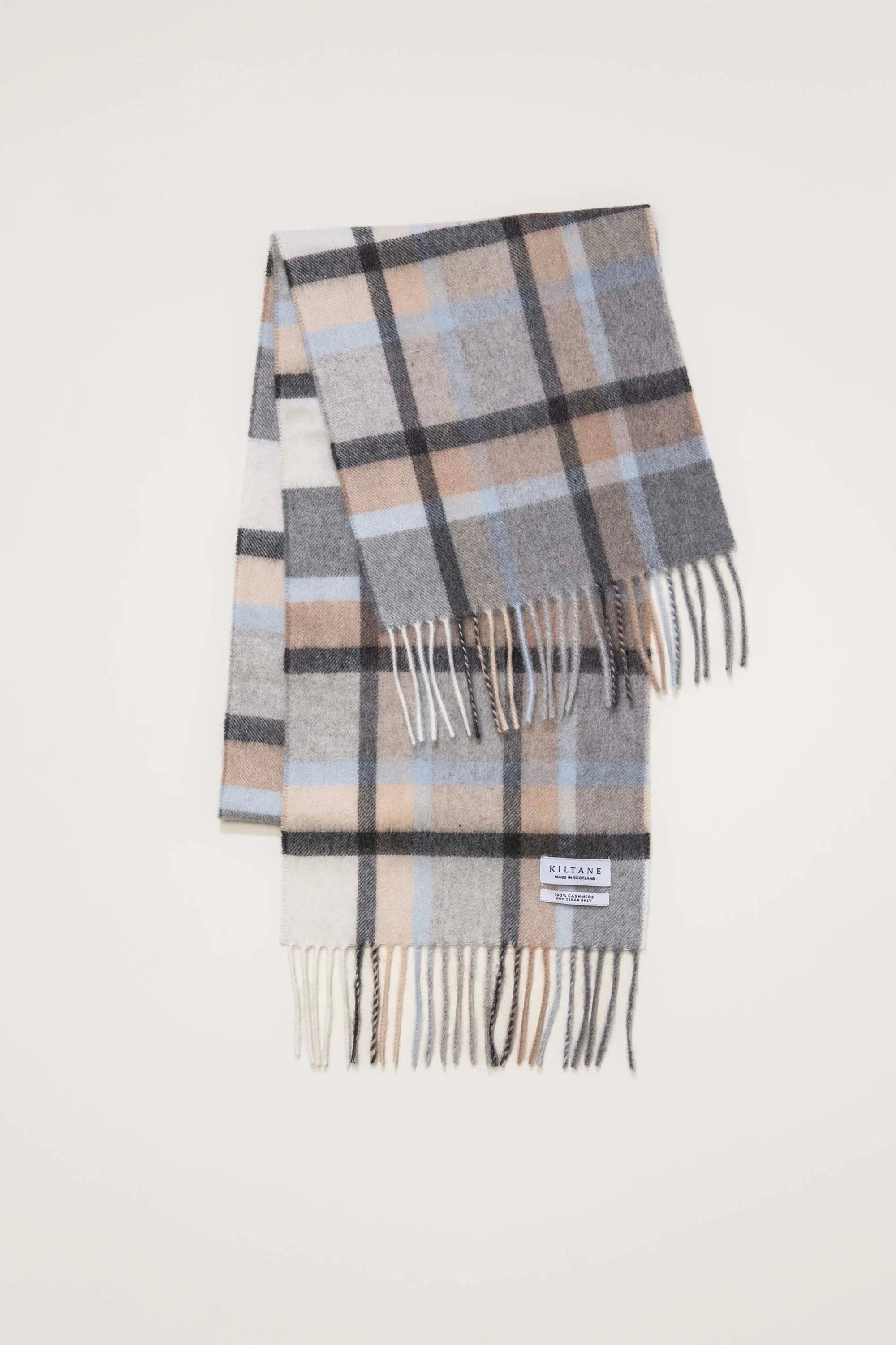 Made In Scotland Princeton Check Cashmere Scarf - Blue