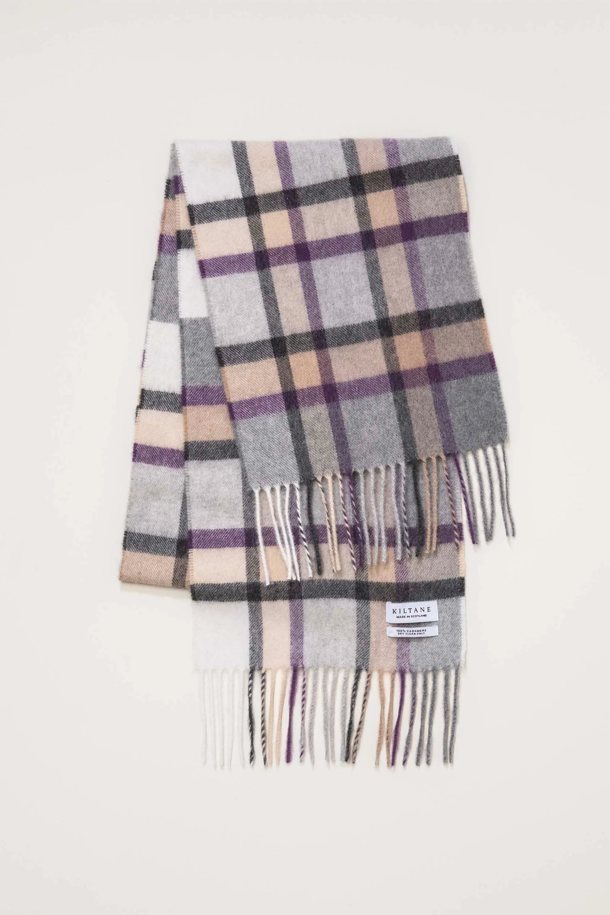 Made In Scotland Princeton Check Cashmere Scarf - Lavender