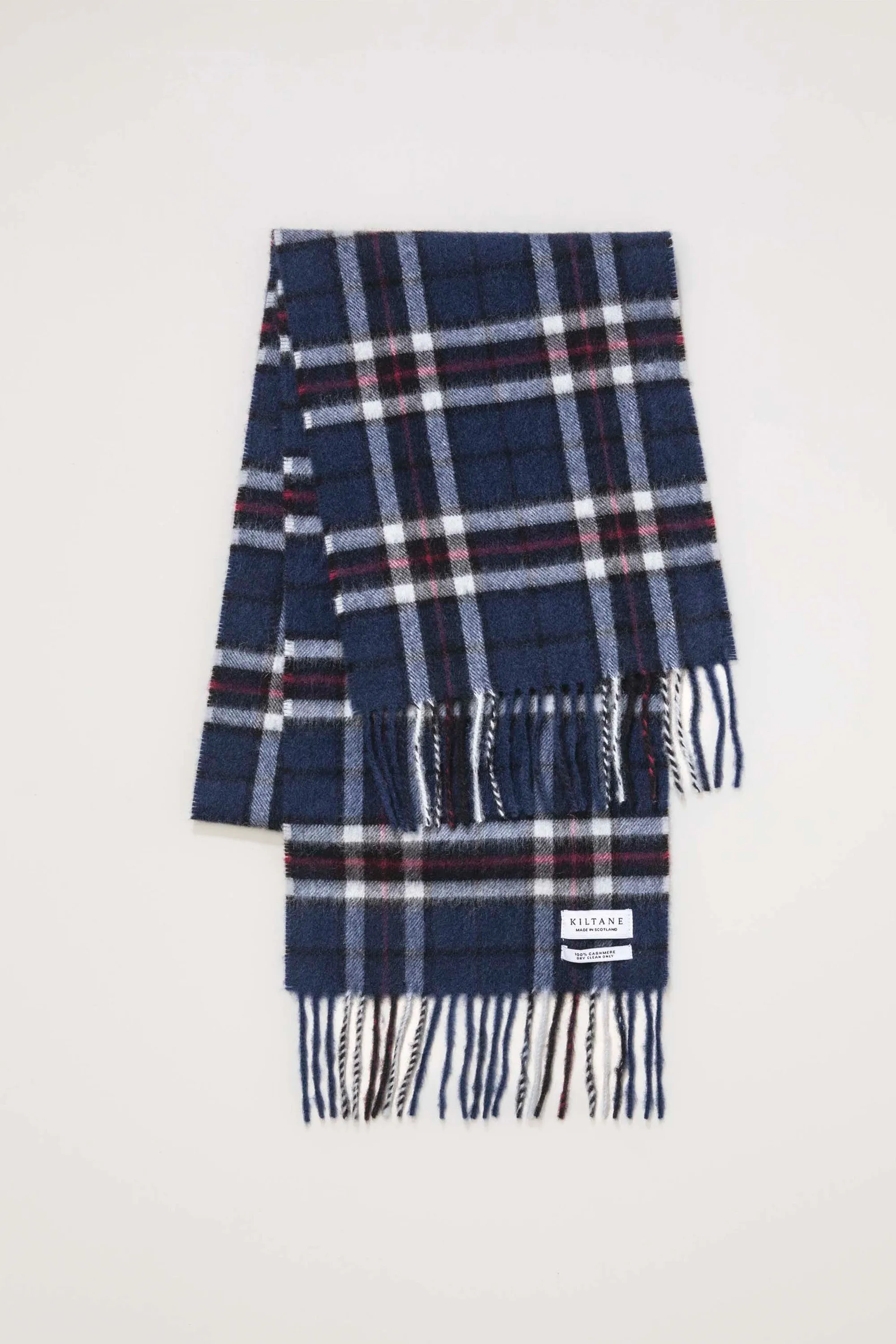 Made In Scotland Scotty Thompson Cashmere Scarf - Navy