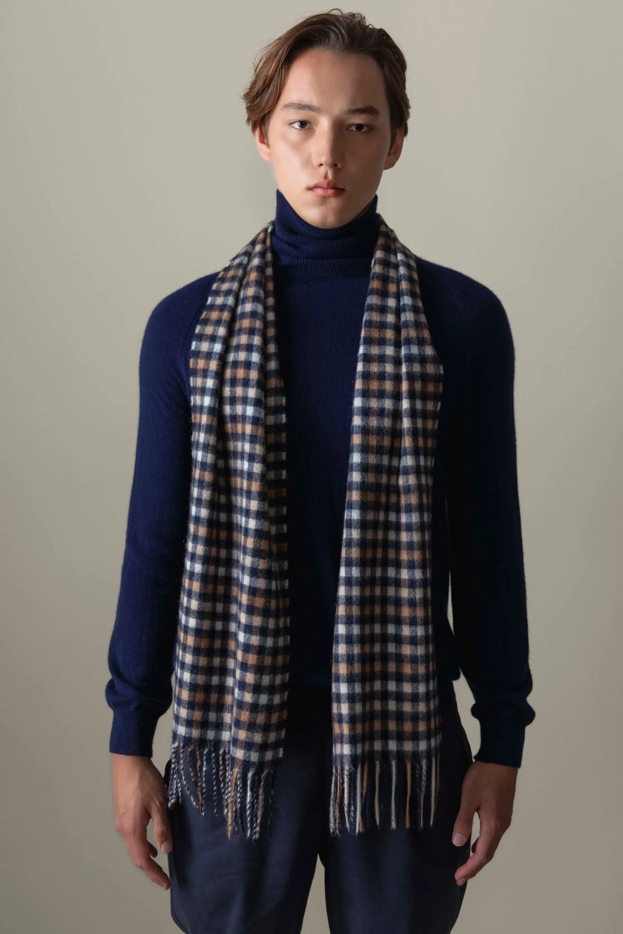 Made in Scotland Shepherd Check Cashmere Scarf