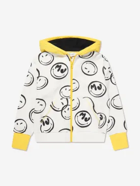 MARC JACOBS Boys Smiley Zip Up Top in Ivory