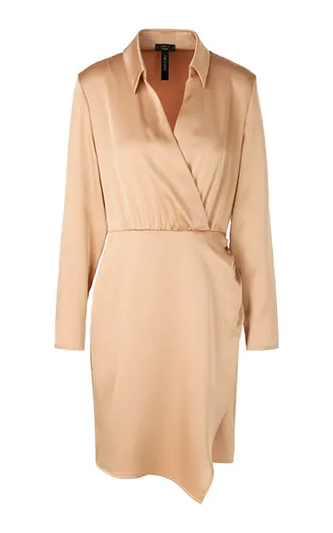 Marccain Toffee Satin Wrap Dress