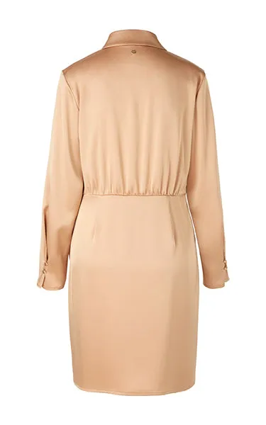 Marccain Toffee Satin Wrap Dress