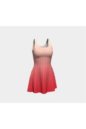 Melon Candy Polka Dot Flare Dress