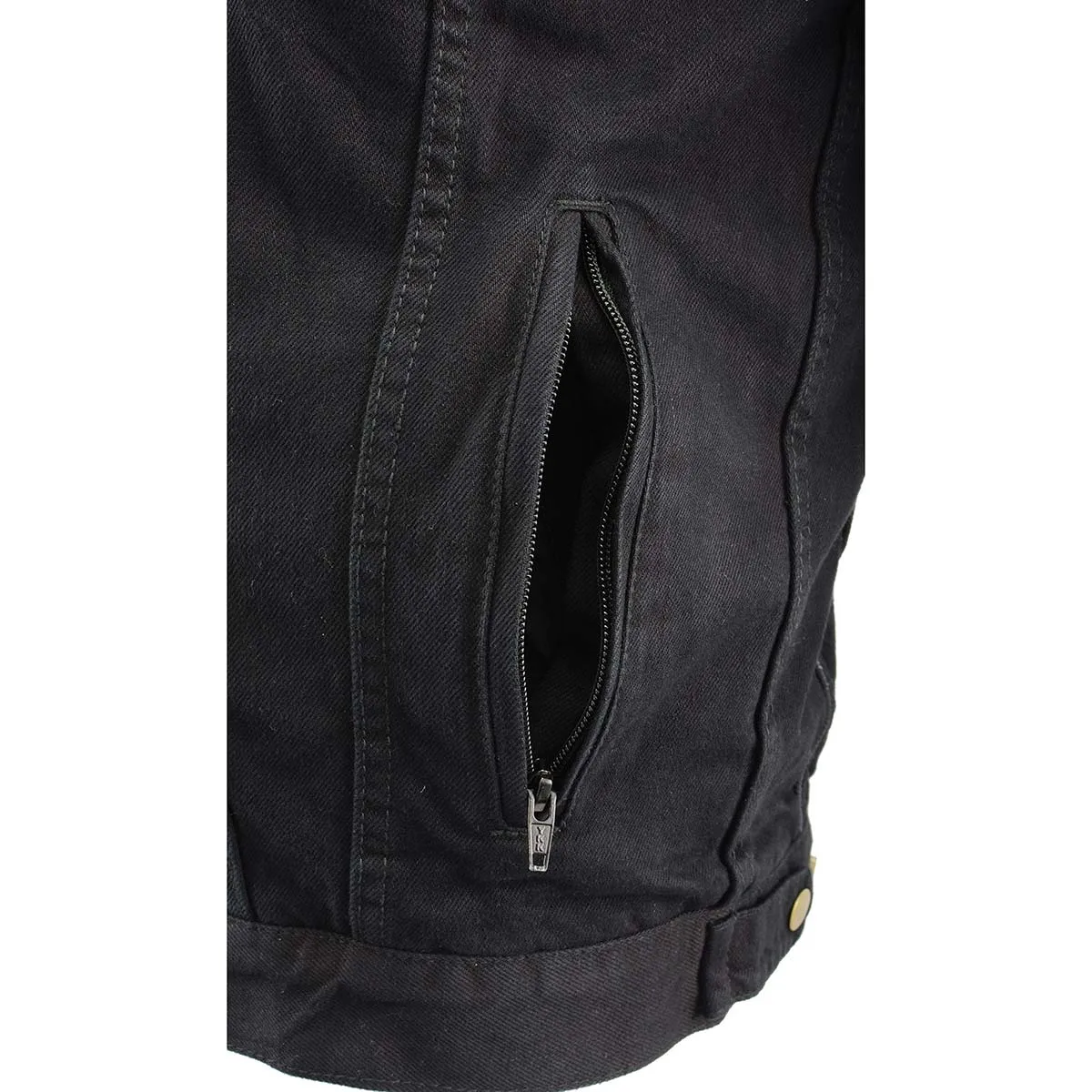 Milwaukee Leather MDM3020 Men's Black Denim '5-in-1' Club Style Vest with Removable Hoodie