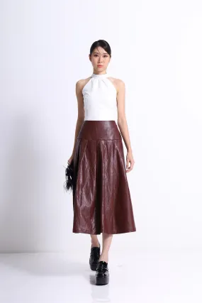 Mina Faux Leather Aline Skirt