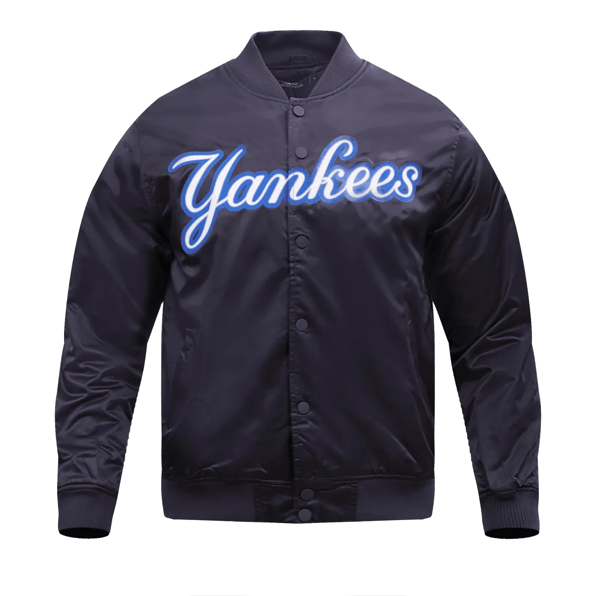 MLB NEW YORK YANKEES BIG LOGO MEN'S SATIN JACKET (MIDNIGHT NAVY)