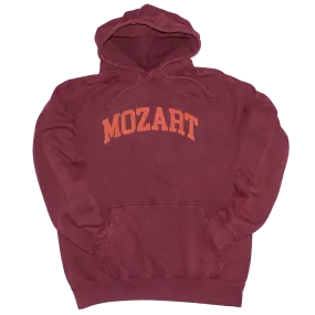 Mozart Garment Dyed Purple Rust Vintage Style Relaxed Fit Mens Hoodie