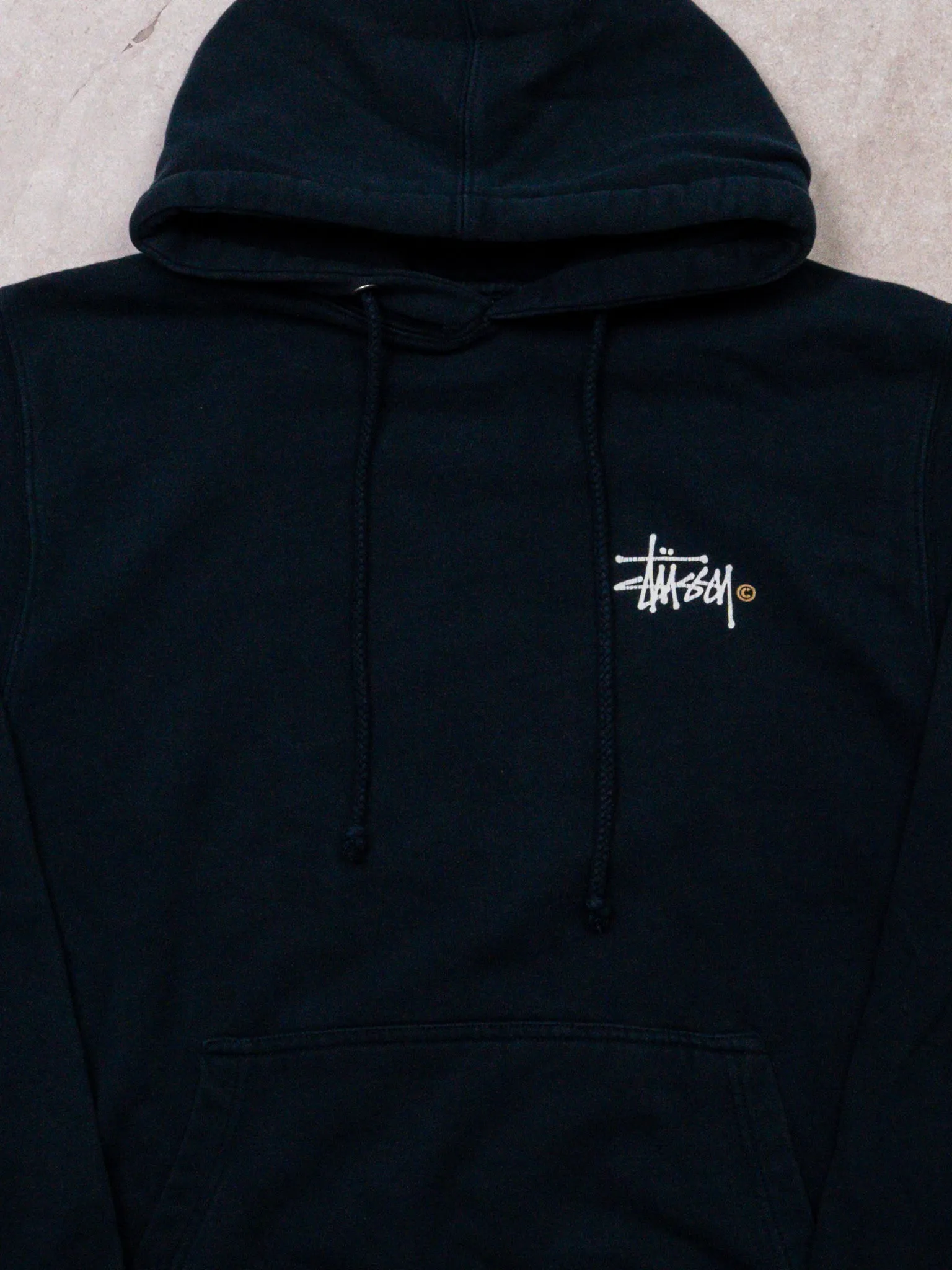 Navy   White Stussy Hoodie (M)