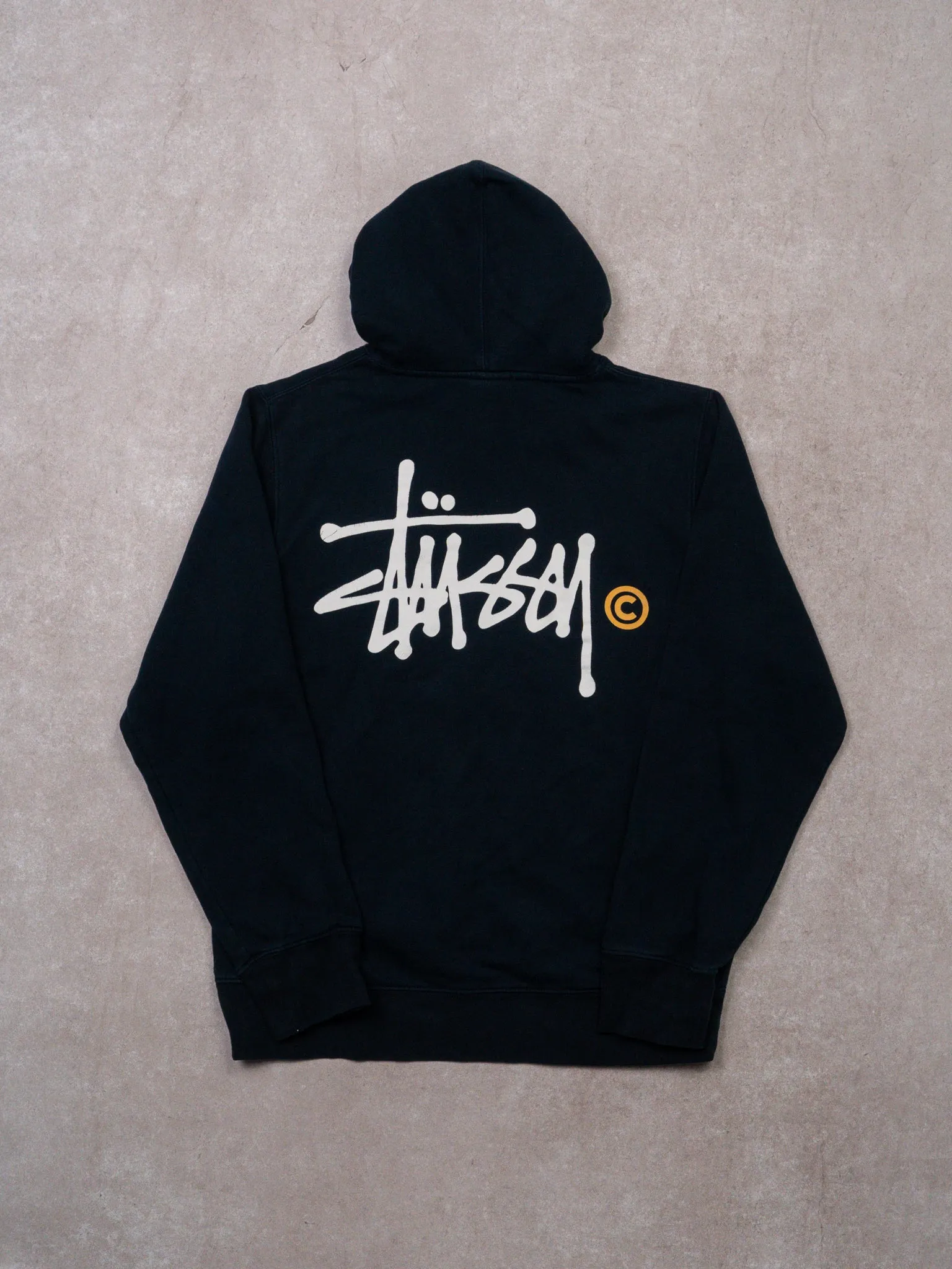 Navy   White Stussy Hoodie (M)