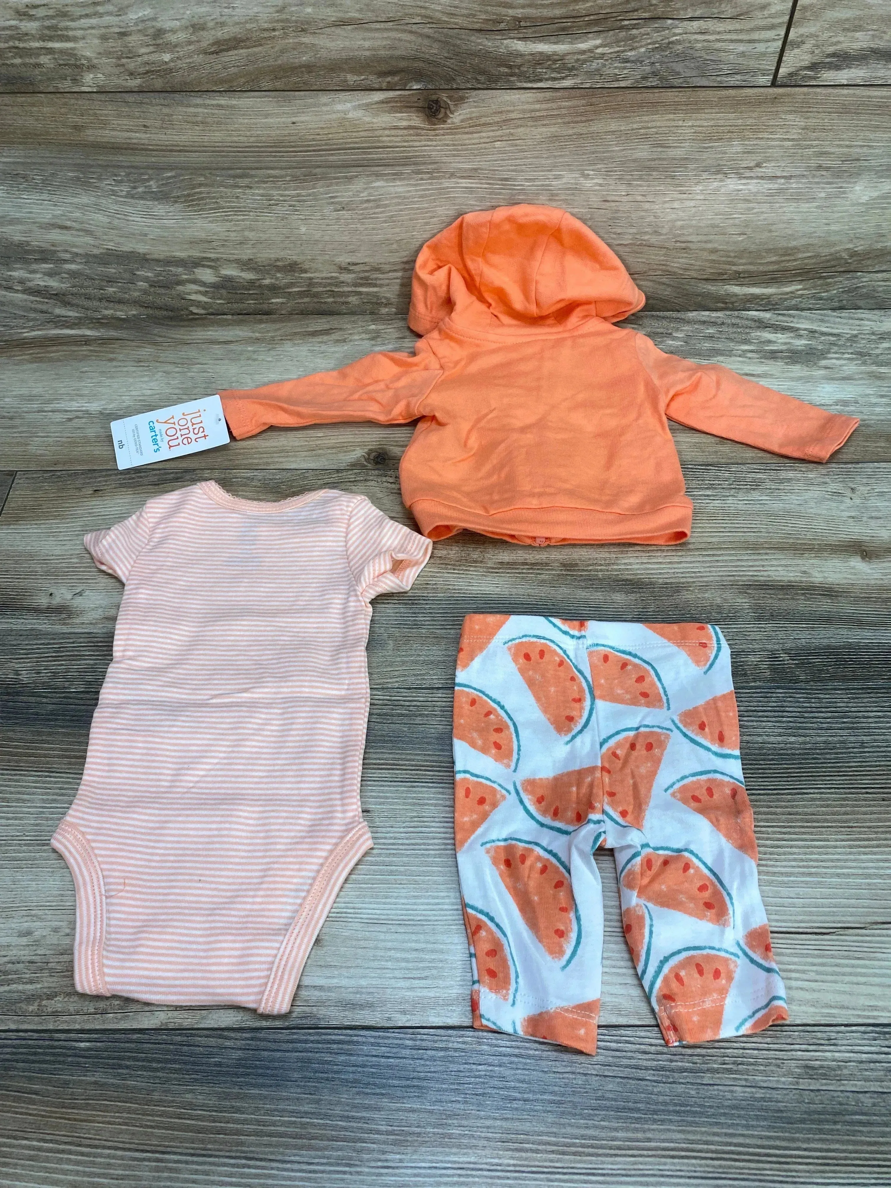 NEW Just One You 3pc Watermelon Hoodie Set Pink sz Newborn