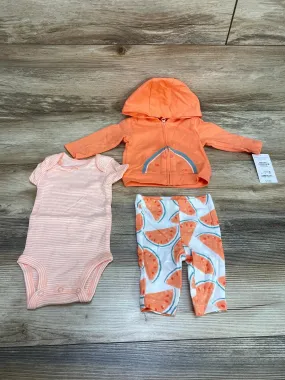 NEW Just One You 3pc Watermelon Hoodie Set Pink sz Newborn