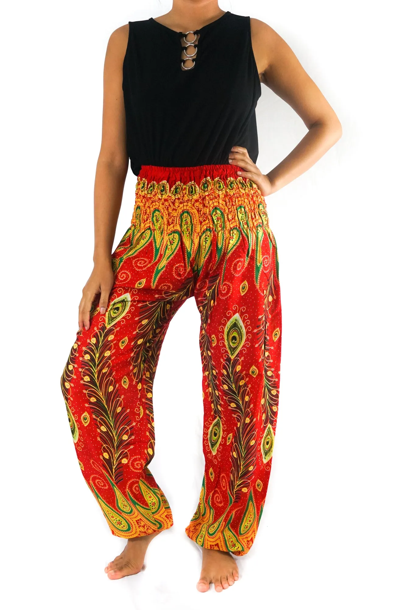 New Orange Peacock Boho Hippie Gypsy Pants