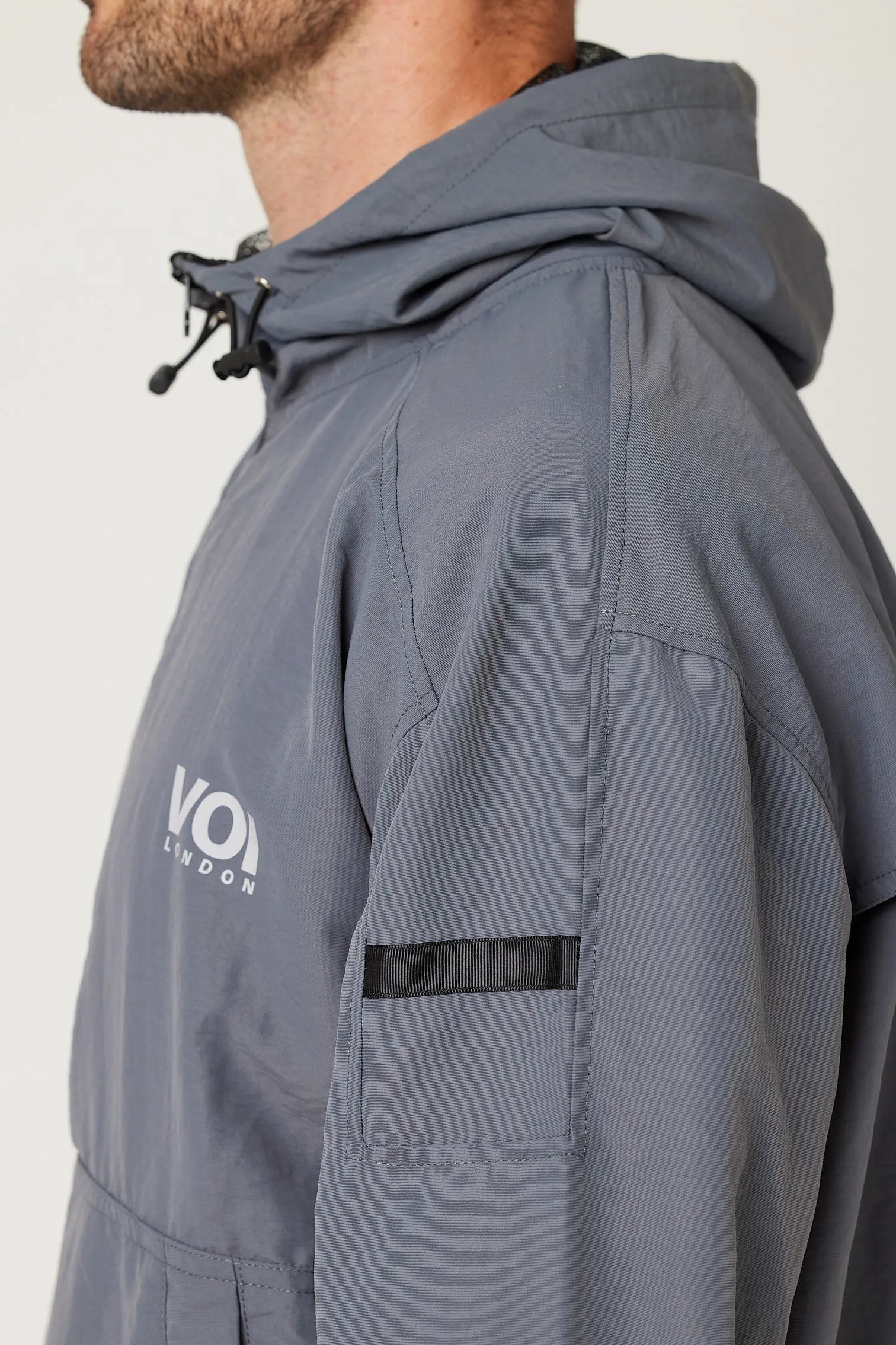 Norland Windbreaker Quarter Zip Jacket - Dark Grey