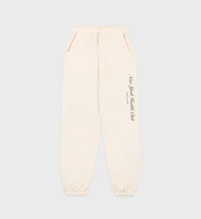 NY Health Club Sweatpant - Cream/Black