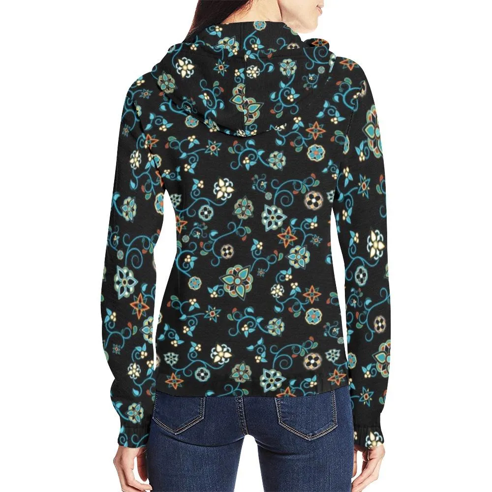 Ocean Bloom Full Zip Hoodie for Women