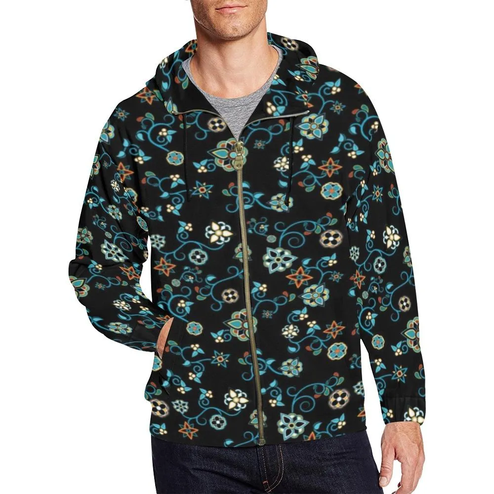 Ocean Bloom Men's Zipper Hoodie