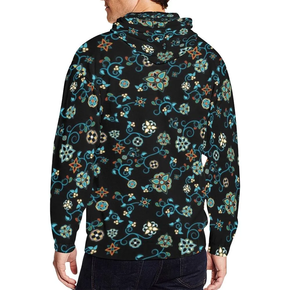 Ocean Bloom Men's Zipper Hoodie