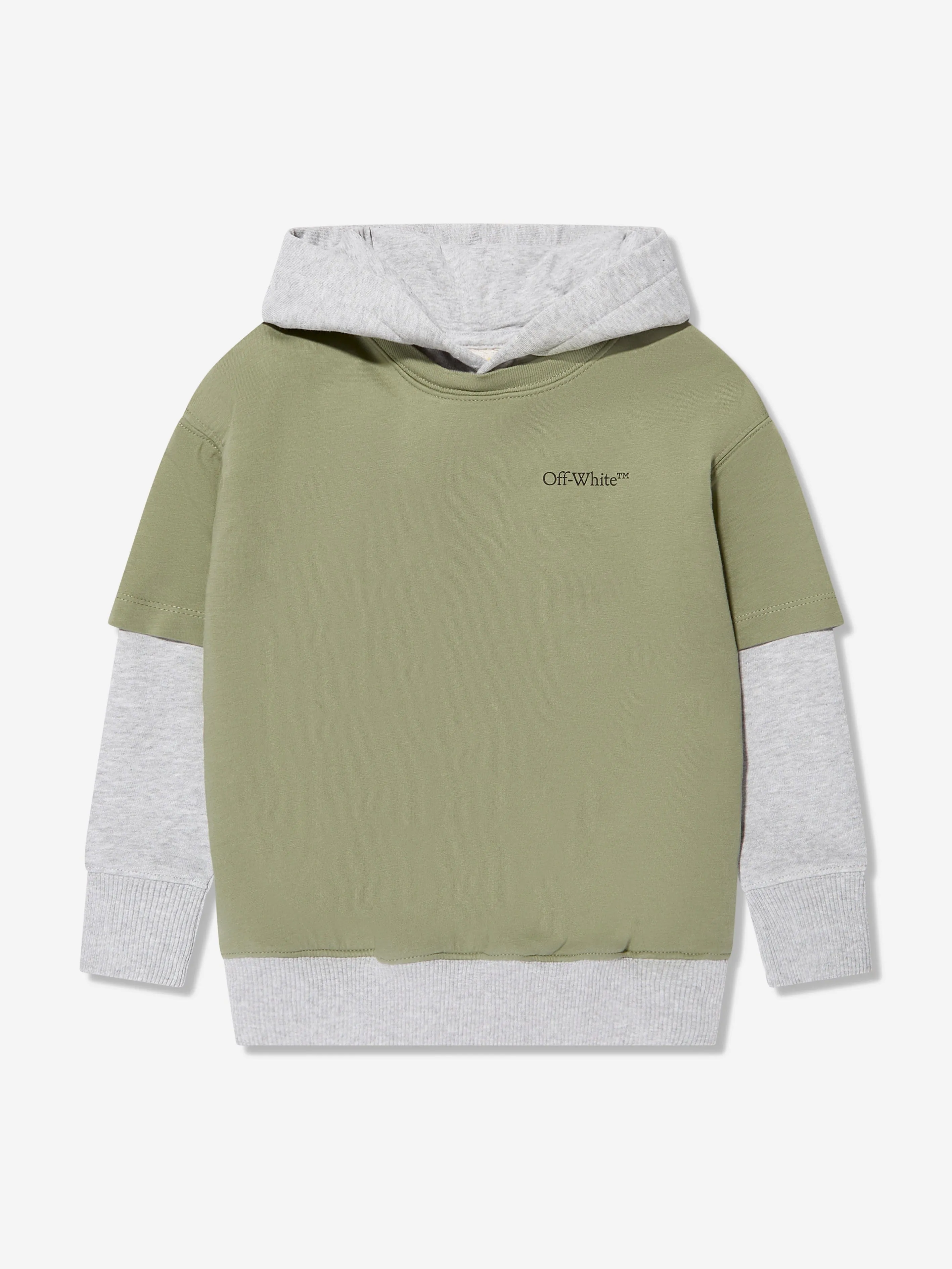 Off-White Boys Scribble Hoodie in Green