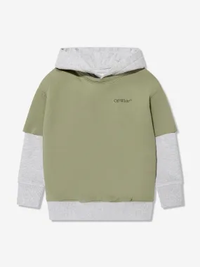 Off-White Boys Scribble Hoodie in Green