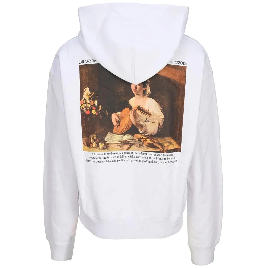 Off-White Caravaggio Lute Design Black Oversized Hoodie