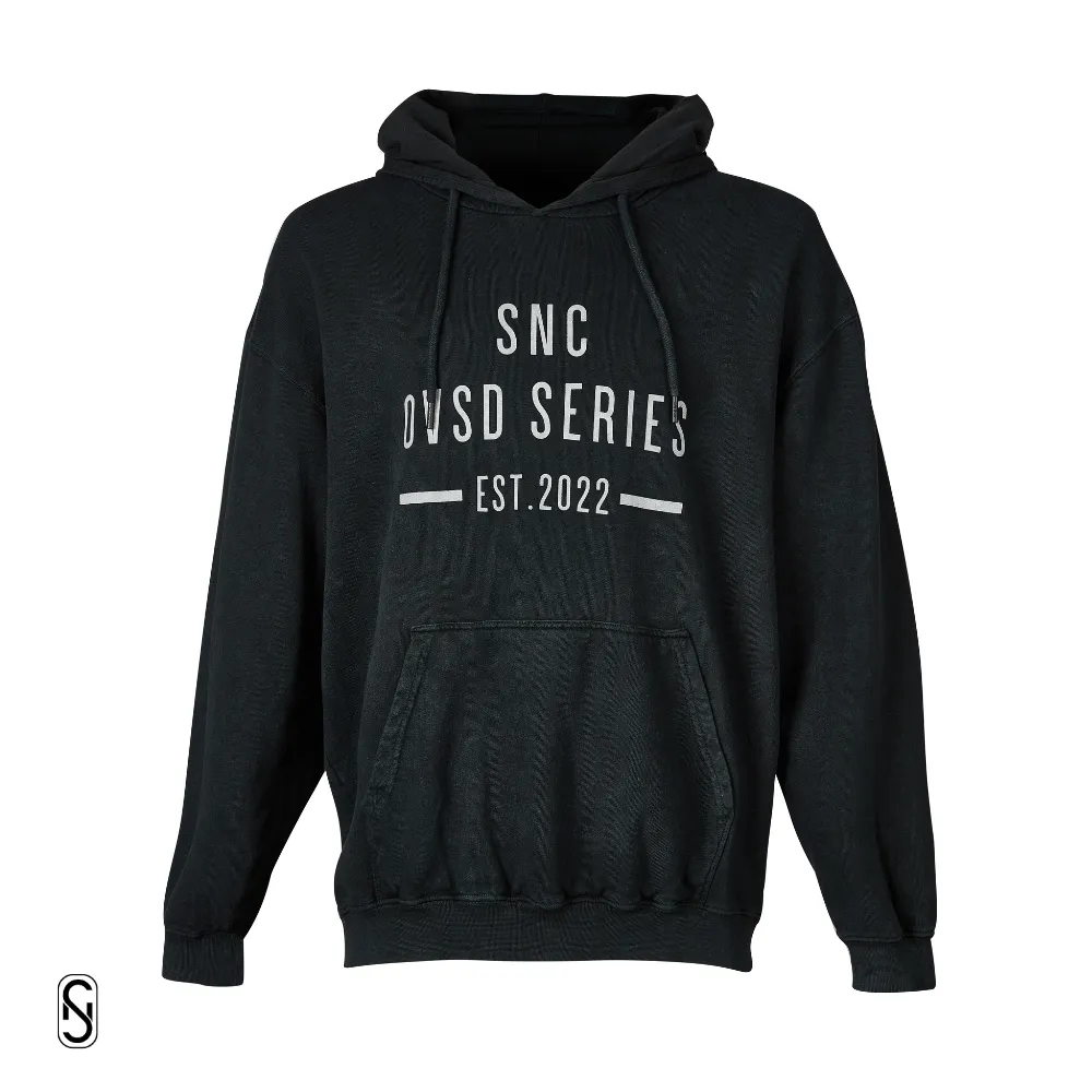 OVSD Drop Shoulder Acid Wash Hoodie - Vintage Black Acid Wash