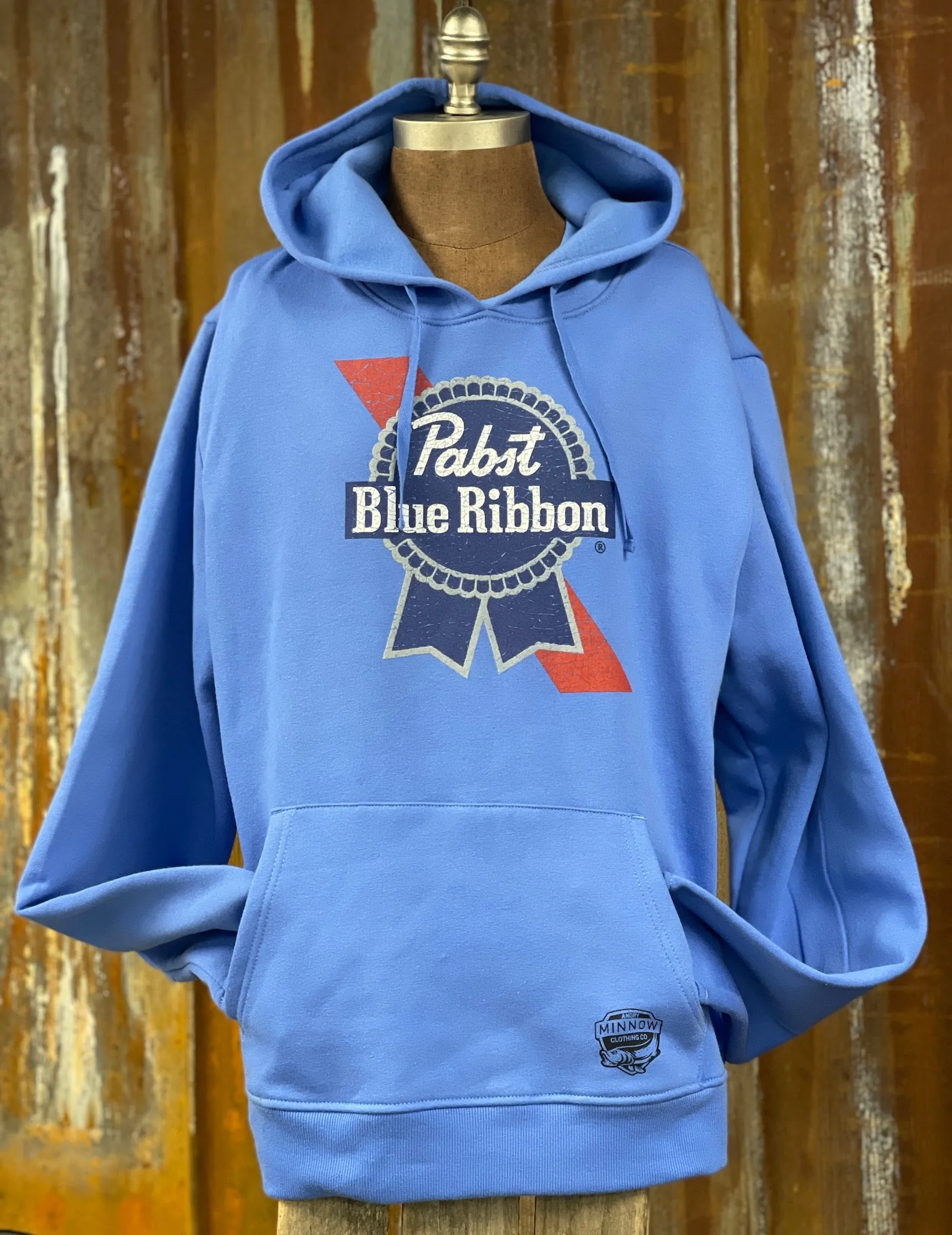 Pabst Blue Ribbon Beer Retro Hoodie- Royal Blue CLEARANCE