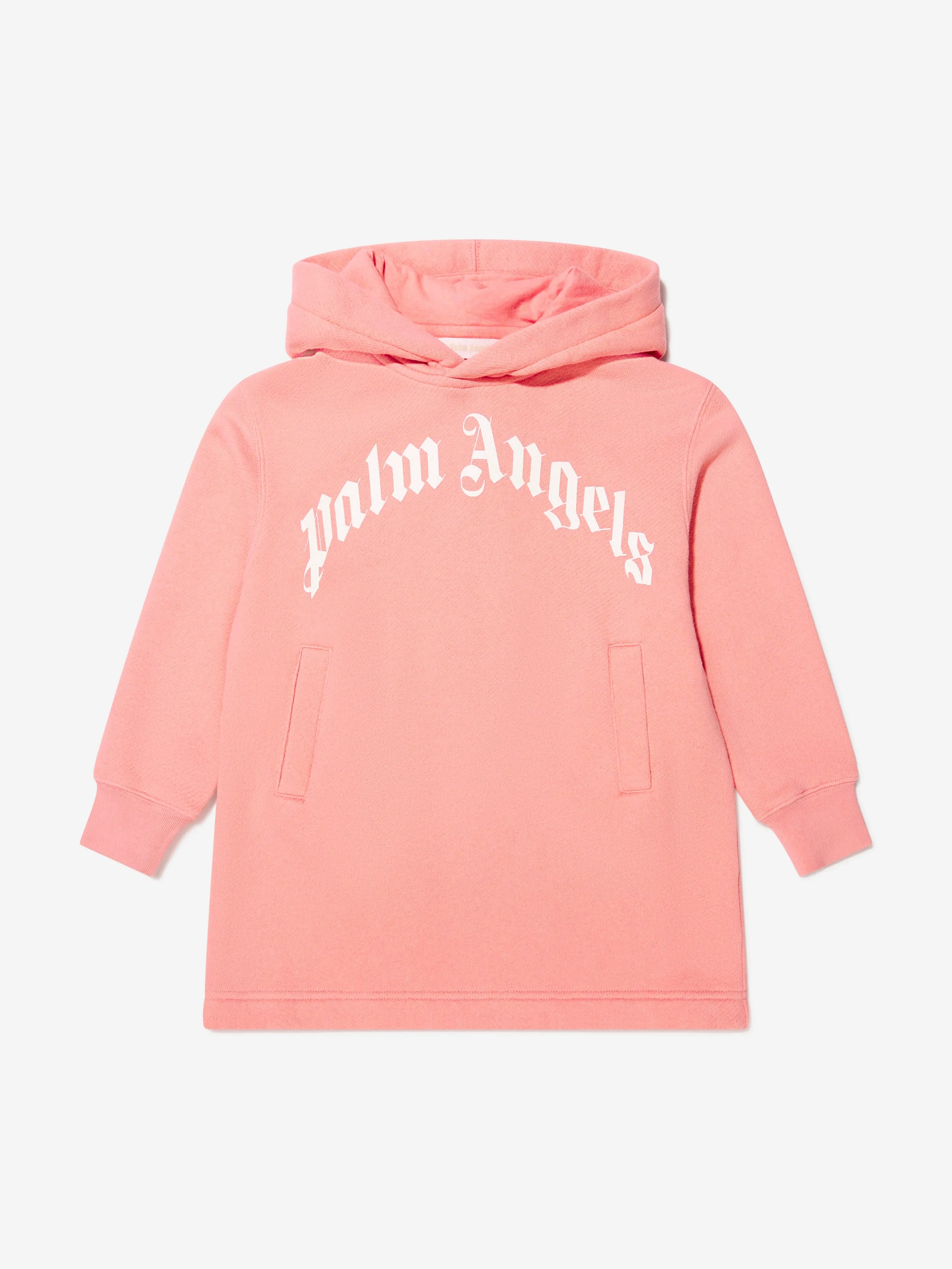 Palm Angels Girls Cotton Logo Print Hoodie Dress