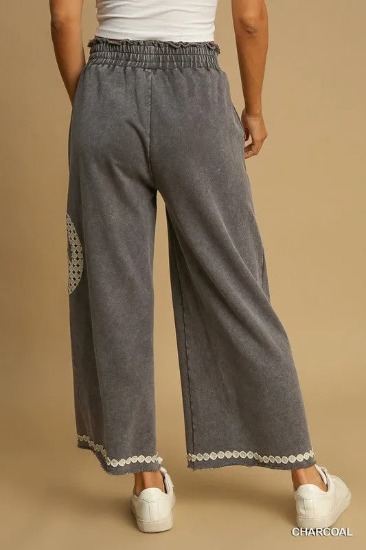 Peace Mineral Wash Waistband Pants - Charcoal