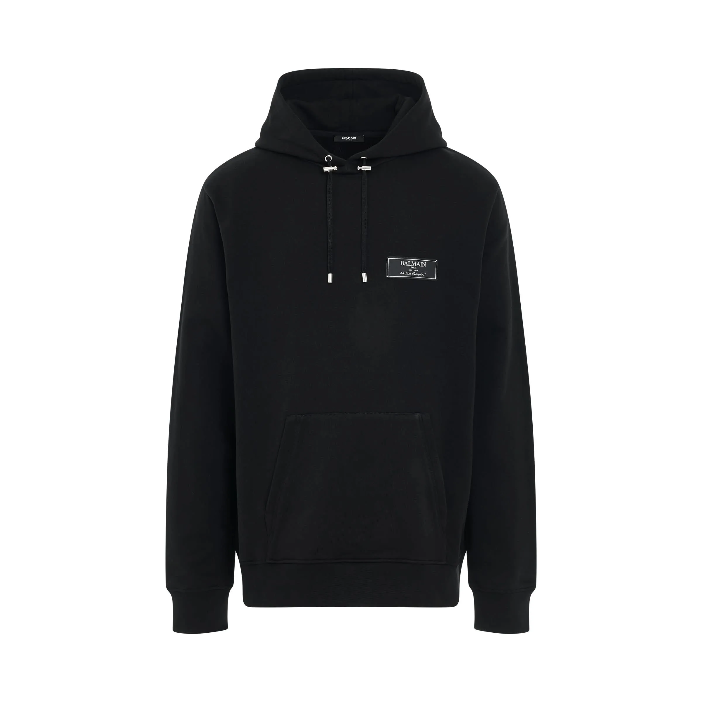 Pierre Balmain Label Hoodie in Black