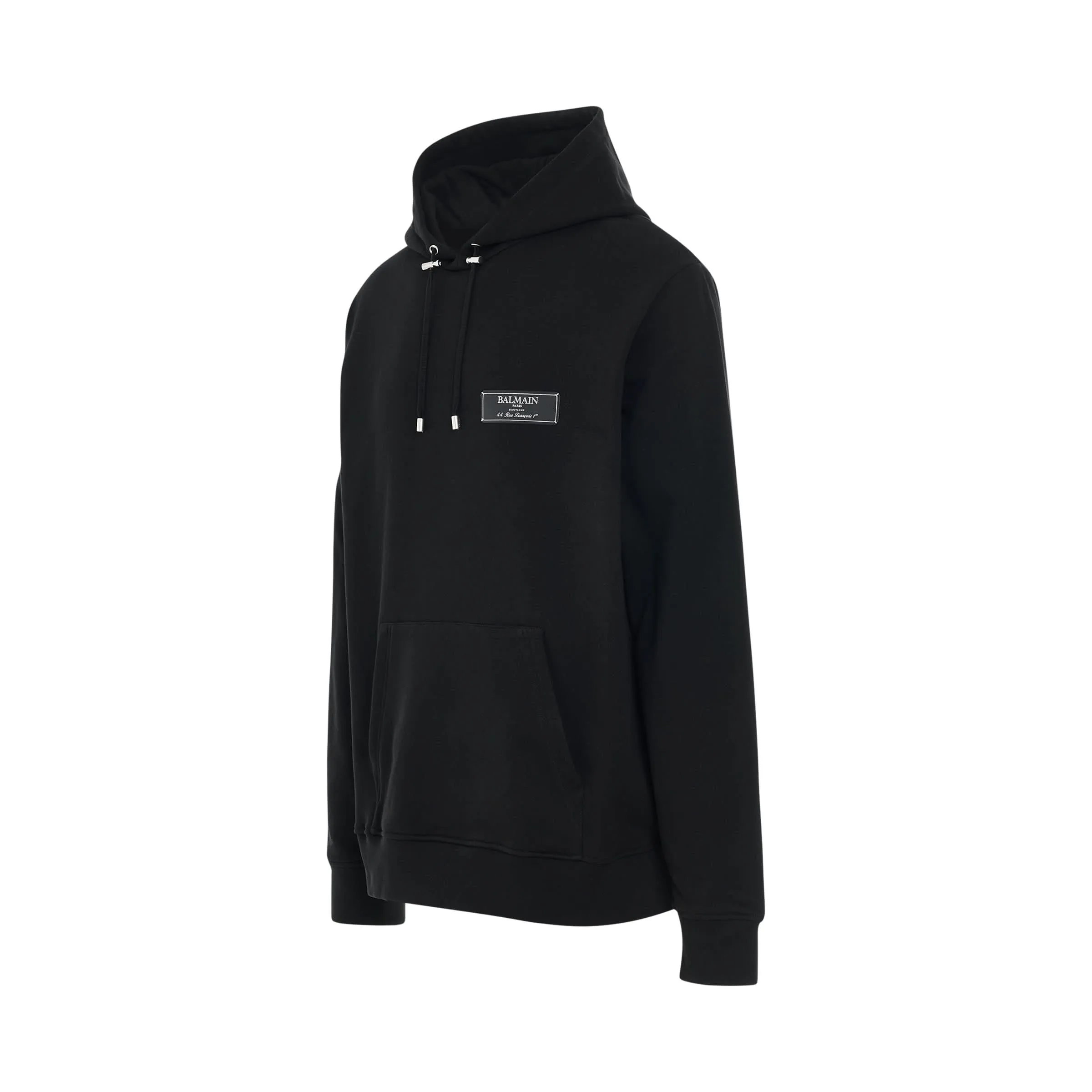 Pierre Balmain Label Hoodie in Black