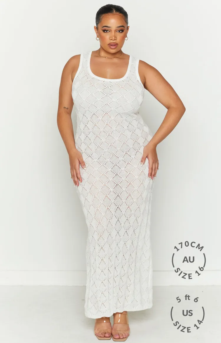 Piper White Knit Maxi Dress