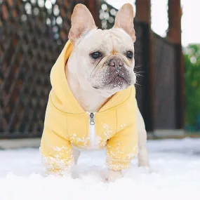 Plain Color Hoodie Coat With Pocket Dog Zip Up Jacket