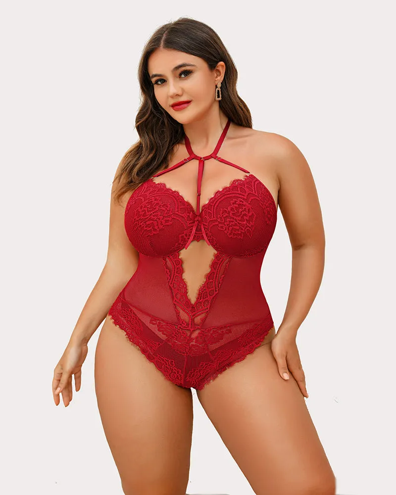 Plus Size Lace Bodysuit Teddy