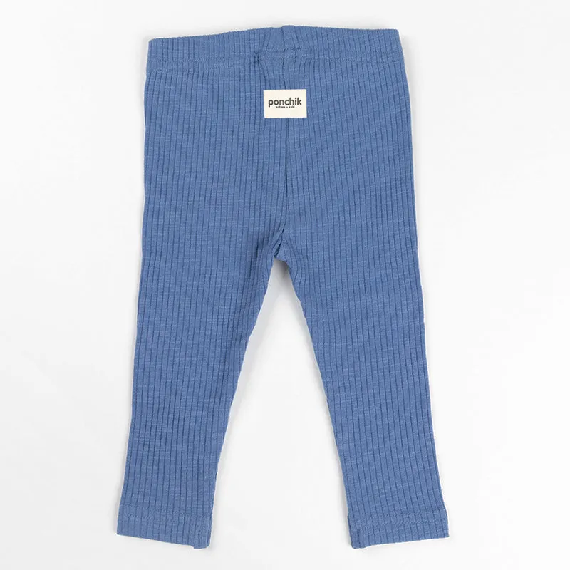 Ponchik Babies   Kids - Cotton Leggings - Ribbon Rib