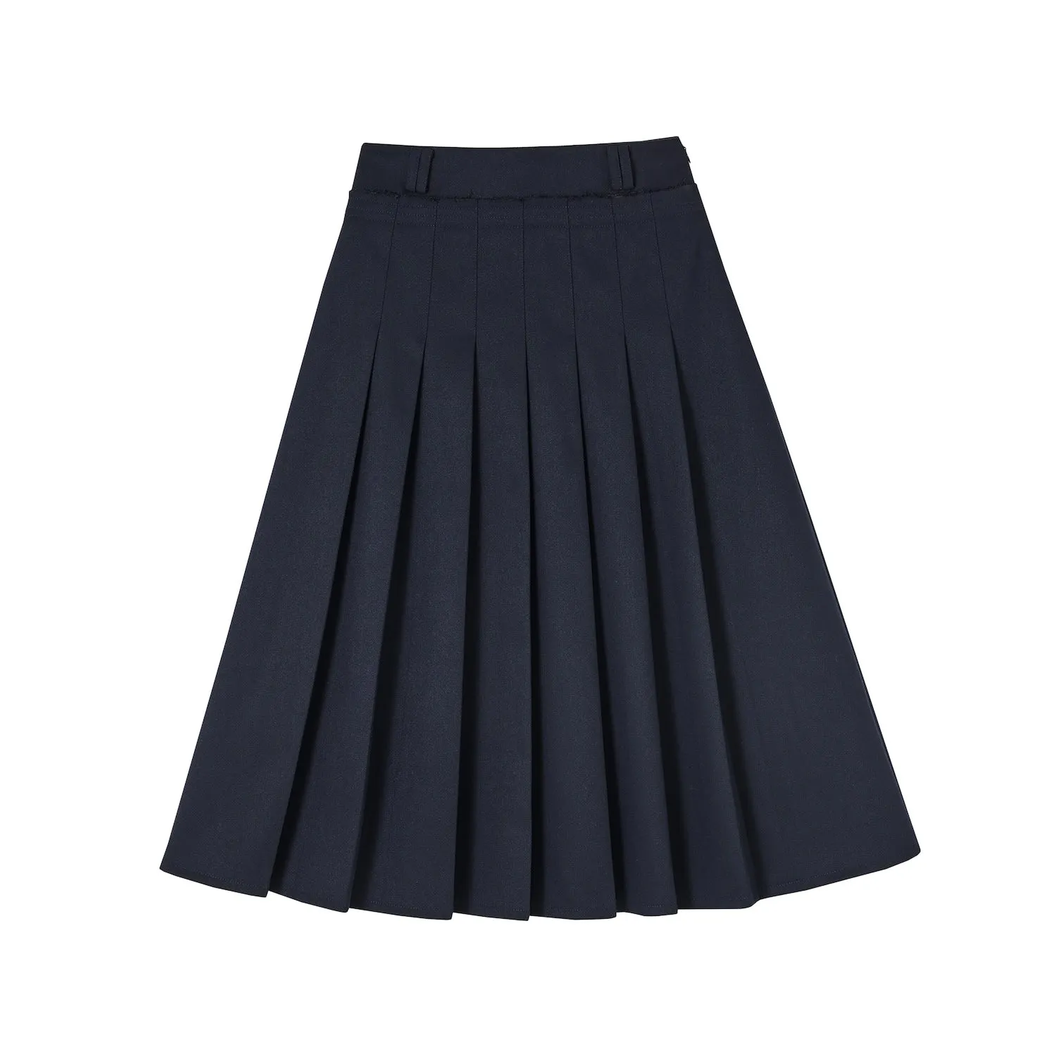 Preppy Pleated Mid Skirt