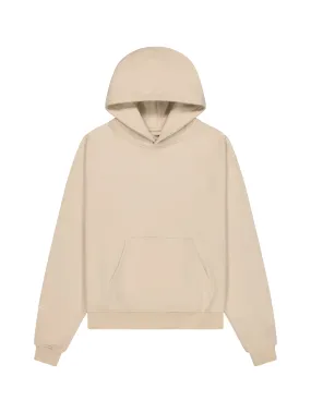 Prior Embroidery Logo Oversized Cropped Hoodie Sesame