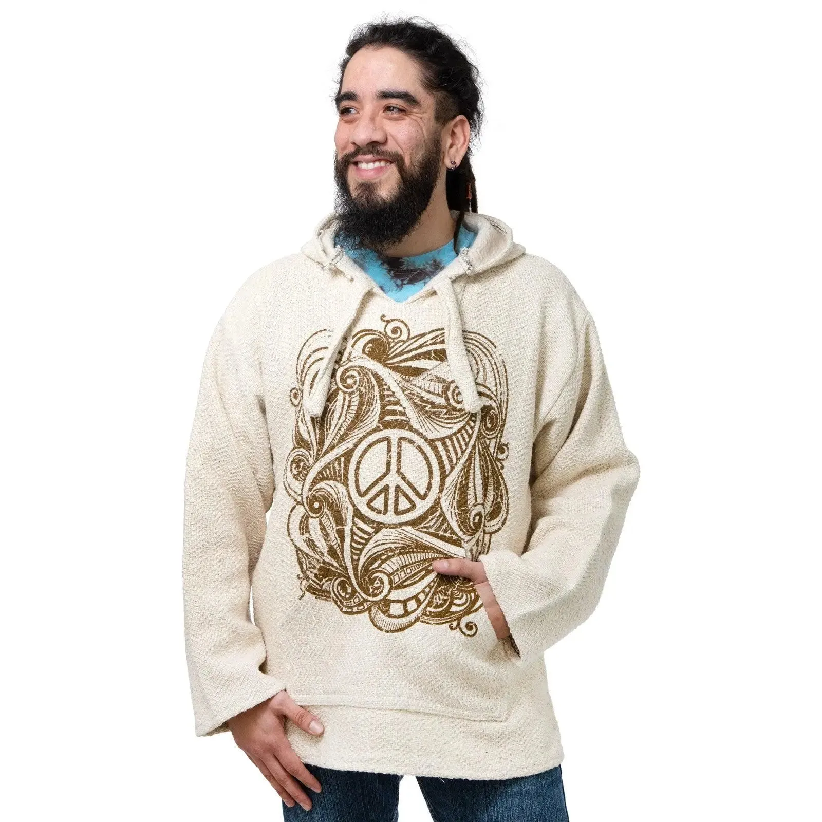 Psychedelic Peace Swirl Baja Hoodie