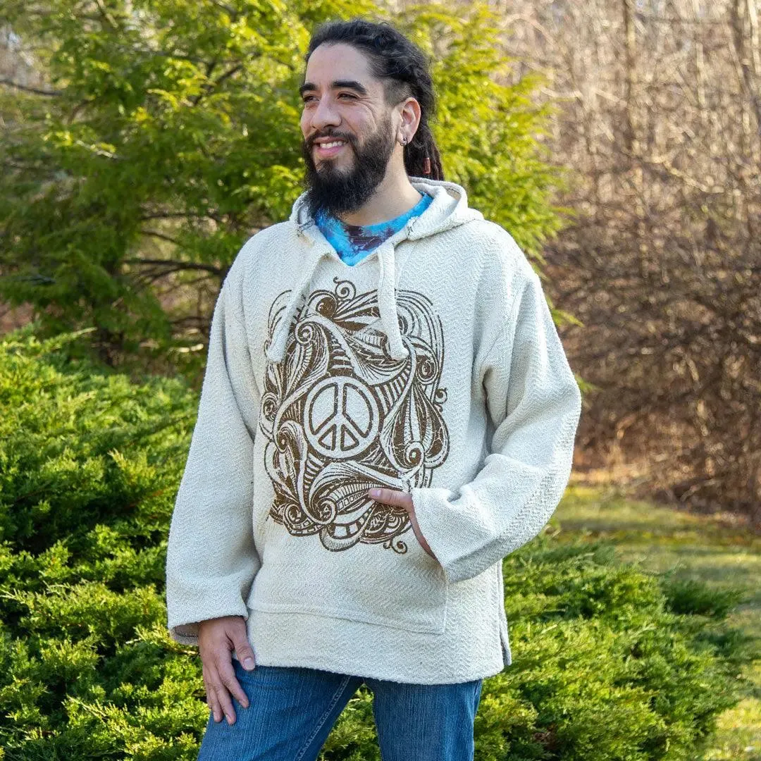 Psychedelic Peace Swirl Baja Hoodie