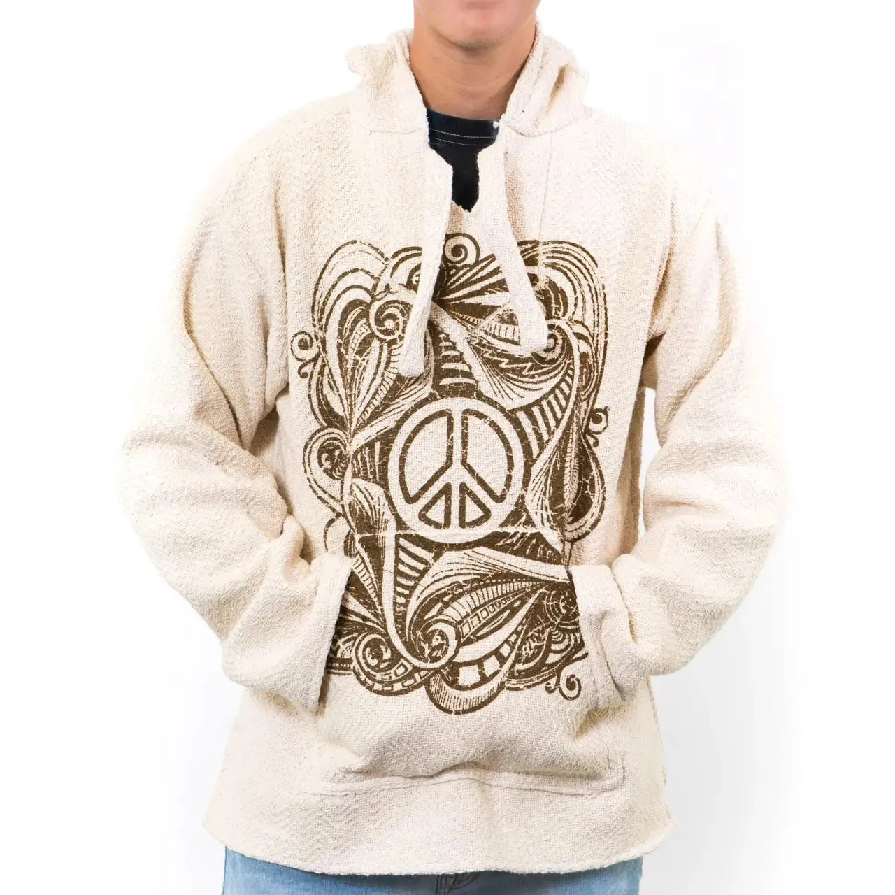 Psychedelic Peace Swirl Baja Hoodie